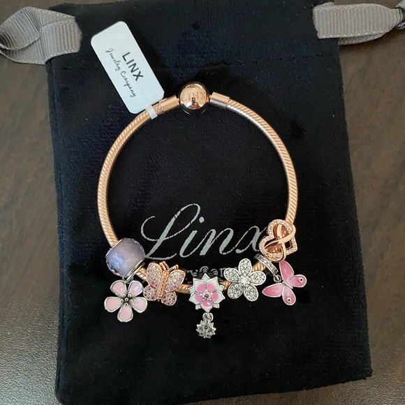 Linx Rose Gold Bracelet with Pink and Rose Gold Themed Charms